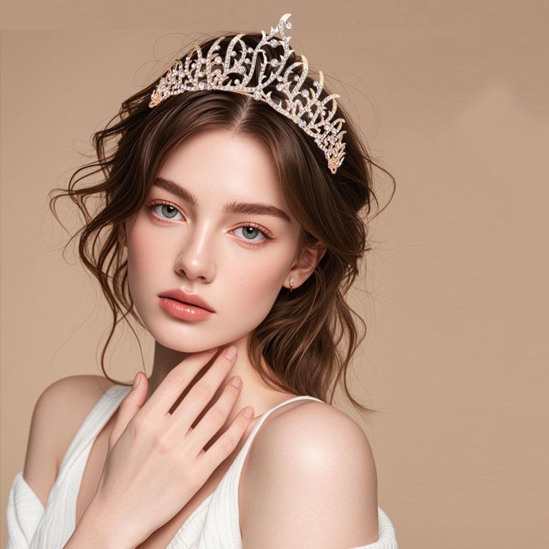 Bride Crown Wedding Dress Accessories Fugitive Princess Birthday Crown Dress Hair Accessories Beauty Pageant Performance Hair Crown