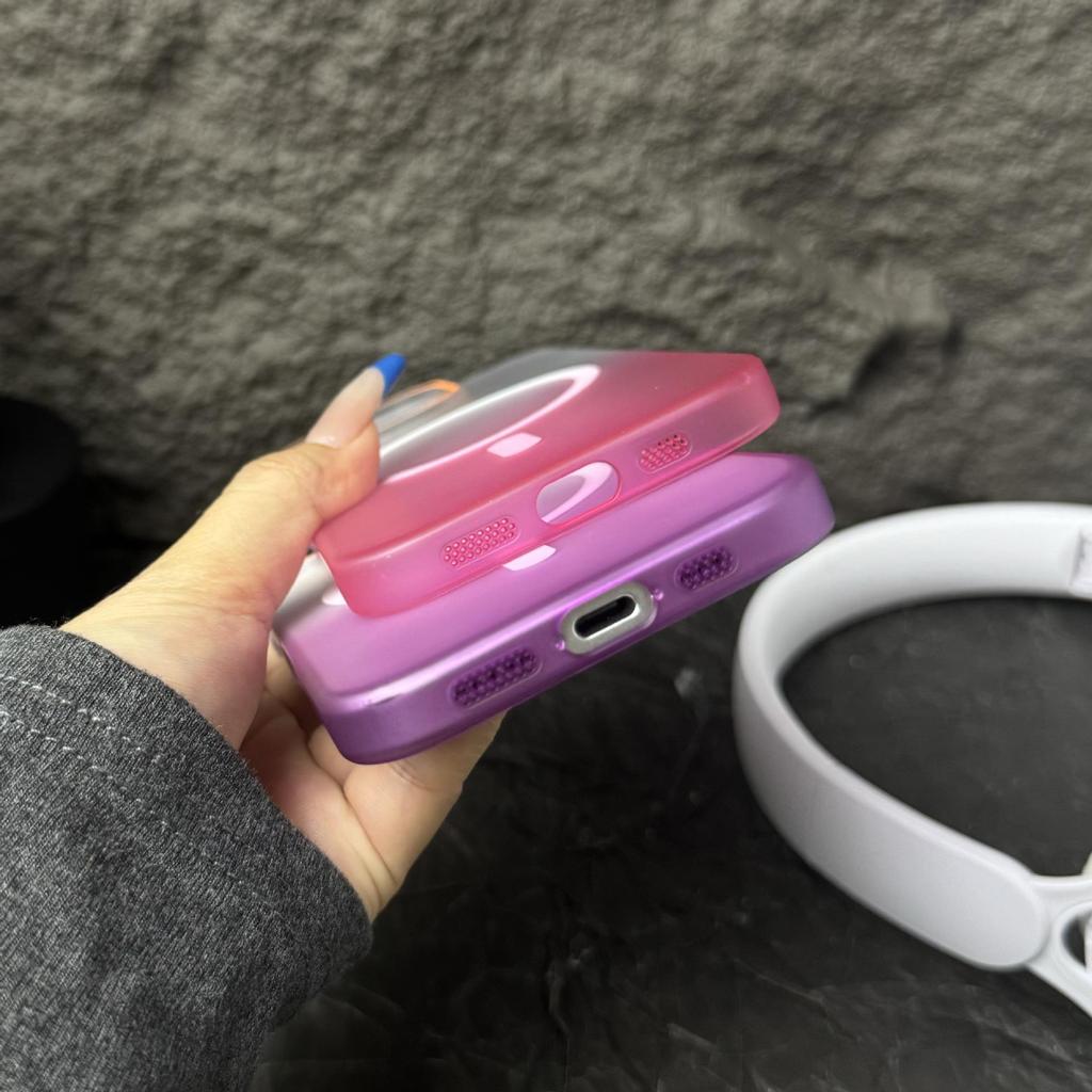 Gradient Magnetic Skin-Feel Case for iPhone 17 Pro Max, Ice Mist, Ultra-Thin Protective