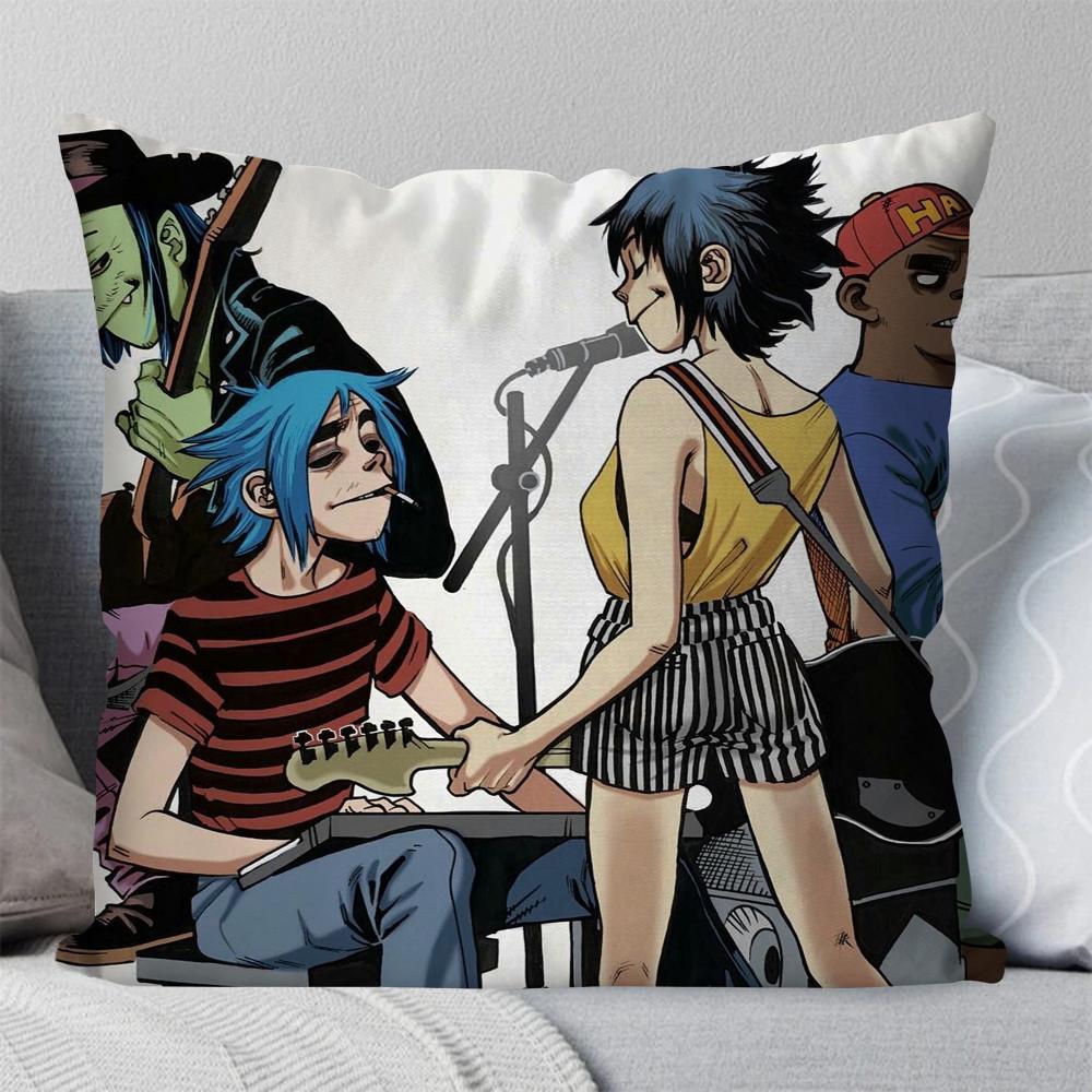 

Retro G-Gorillaz Posters Music Pillow Case Square Pillow Bedroom Sofa Leisure Comfort Cushion Living Room Home Decoration 40X40 16x16Inch