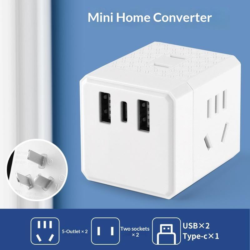 Portable Cube Power Socket With Usb Charging Ports Multiple Ac Outlets For Home Office Travel Business Trips