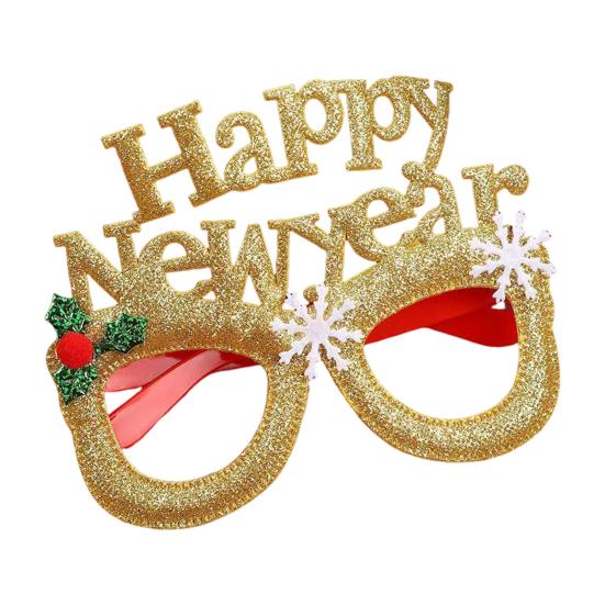 Happy New Year Accessory Sparkling 2026 Headband Glitter Eyeglass for Christmas New Year Eve Party Supplies