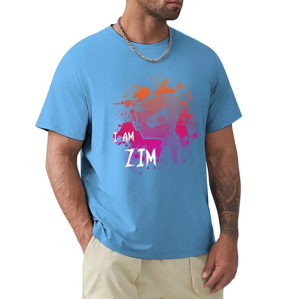 Round Neck I Am Zim T-Shirt custom t shirts design your own black graphics black t-shirts for Arrival streetwear Cotton