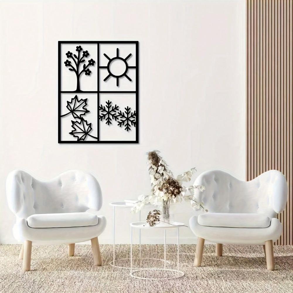 4 Season Metal Wall Art Iron Sculpture Home Decor Gift for Wedding Birthday Housewarming