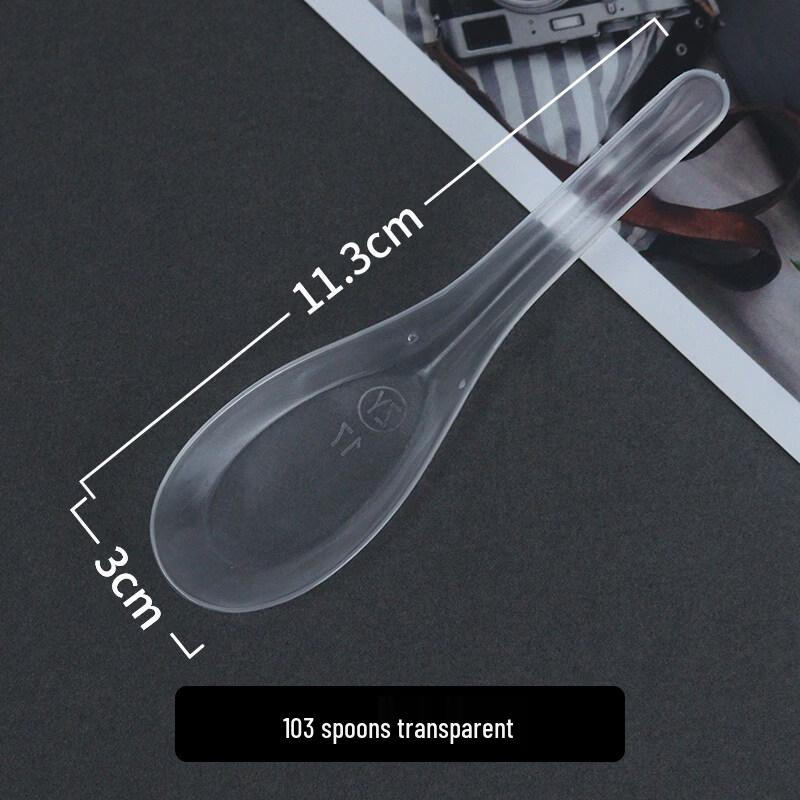 ZISIZ Individually Wrapped Thickened Plastic Disposable Soup Spoons