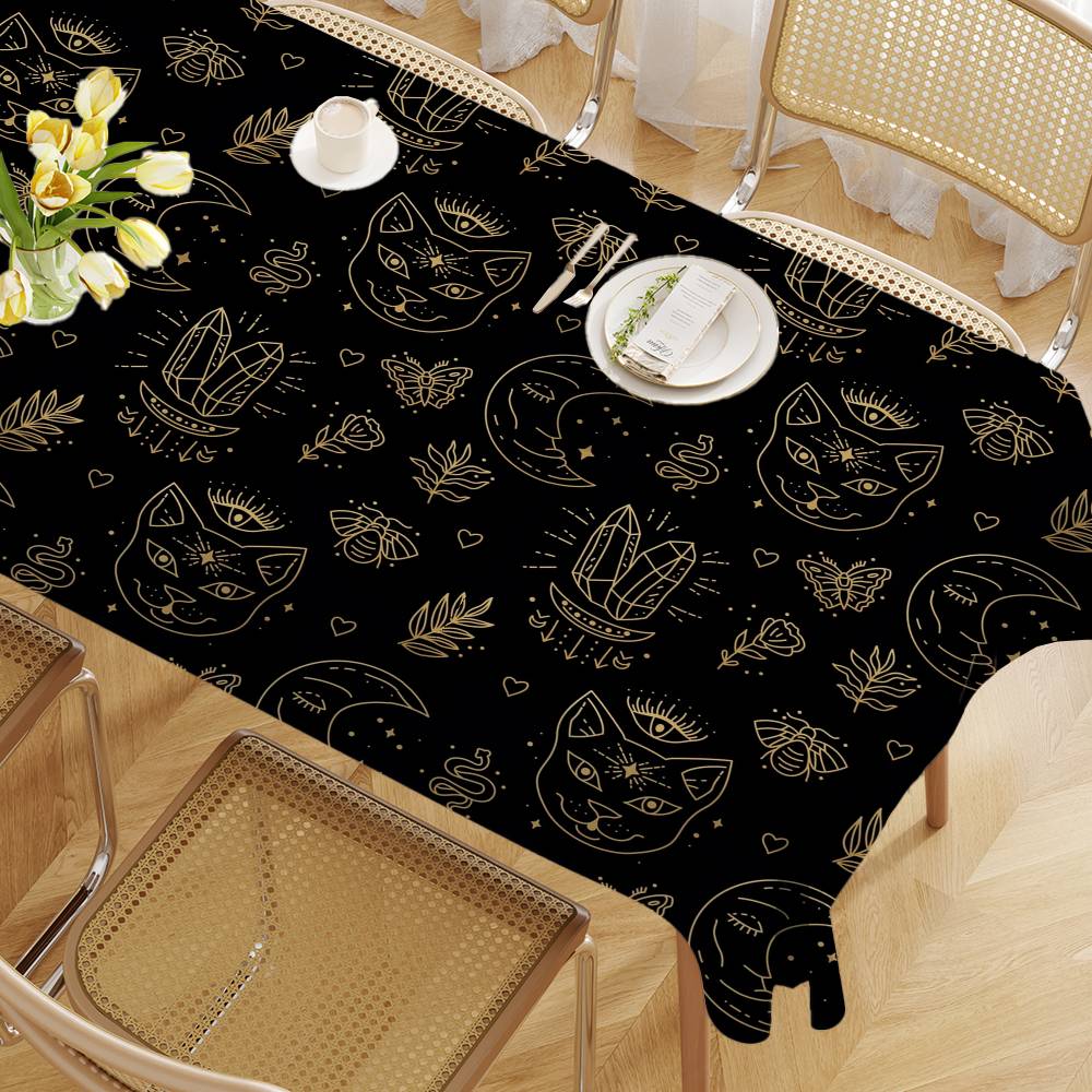 Witches Moon Tarot Table Cloth Rectangular Stain Tablecloth Oilcloth Mantel Mesa Impermeable Tablecloth Decoration
