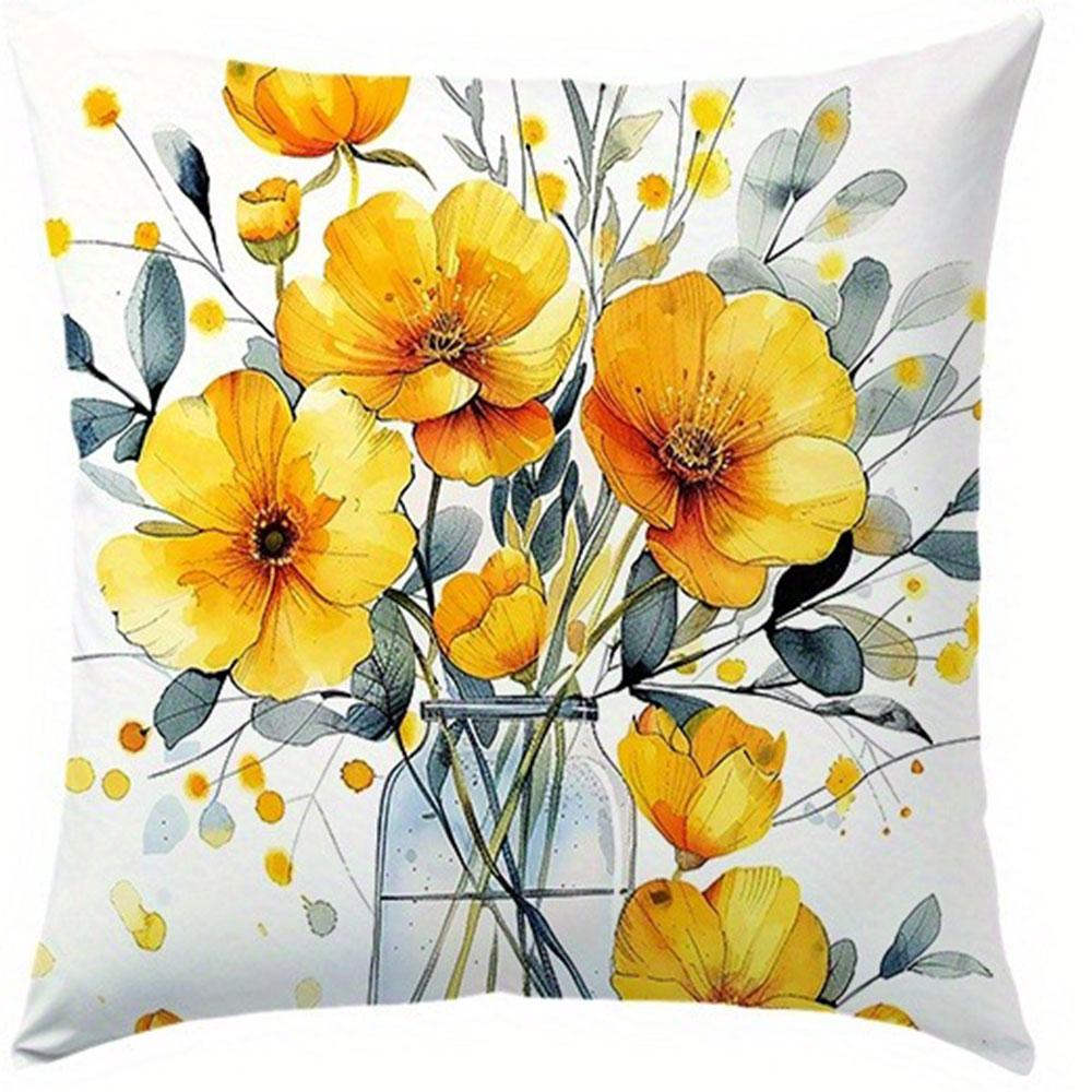 Green Daisy Inspirational - Quote Pillowcasebedroom Living Room Sofa Home Decor Polyester Cushion Cover With Zipper