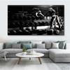 Fitness Girl Print Poster Motivation Canvas Painting Black and White Workout Gym Wall Art Prints Dumbbell Gym Room Decoration