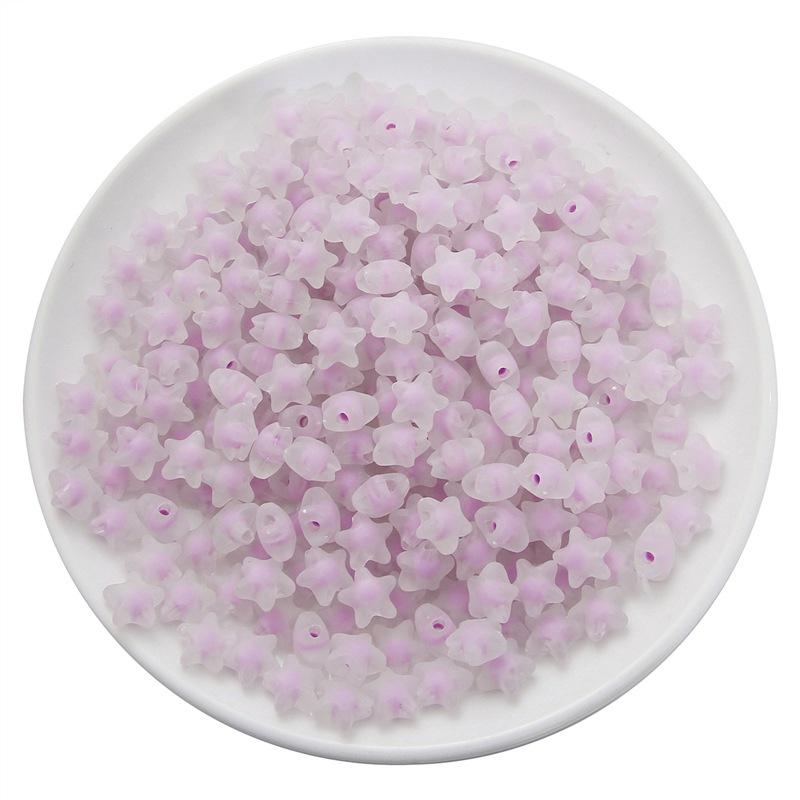 Lot de 80 perles créatives en acrylique, couleur bonbon, pour la fabrication de bijoux, forme étoile, 11 mm, perles en vrac populaires