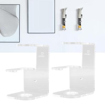 2PCS   Wall Mount Stand Acrylic Vertical Displaying Light Saber Holder Rack for Home Halloween Decoration