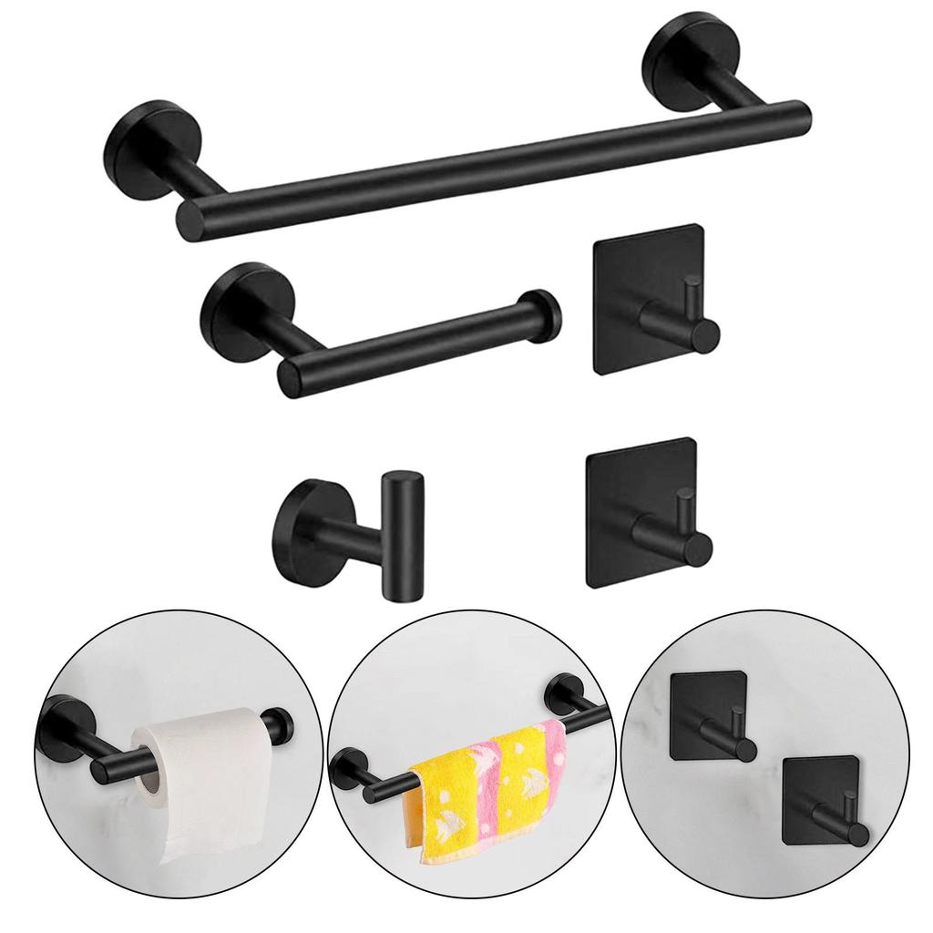 Heavy Duty Bathroom Accessories Kit Towel Rack Toilet Paper Holder for Hotel