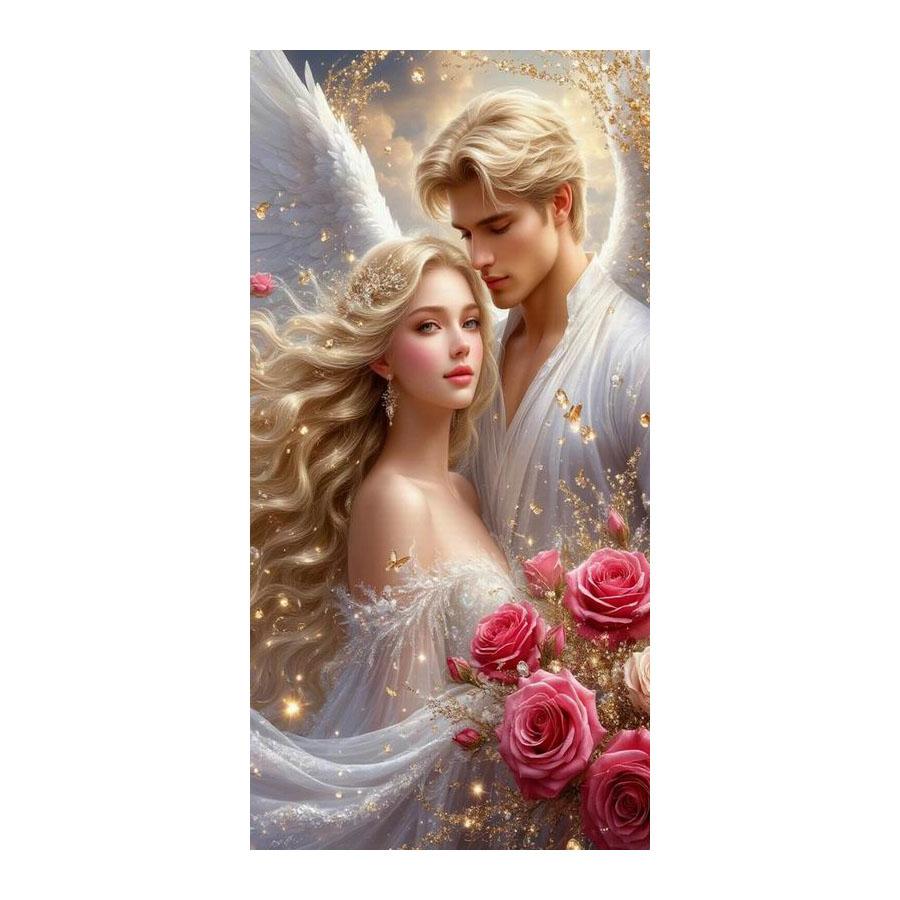 Couple Rose Large Size Diamond Painting New Collection Angel Lovers Diy Full Drill Rhinestone Embroidery Mosaic Cross Stitch Kits