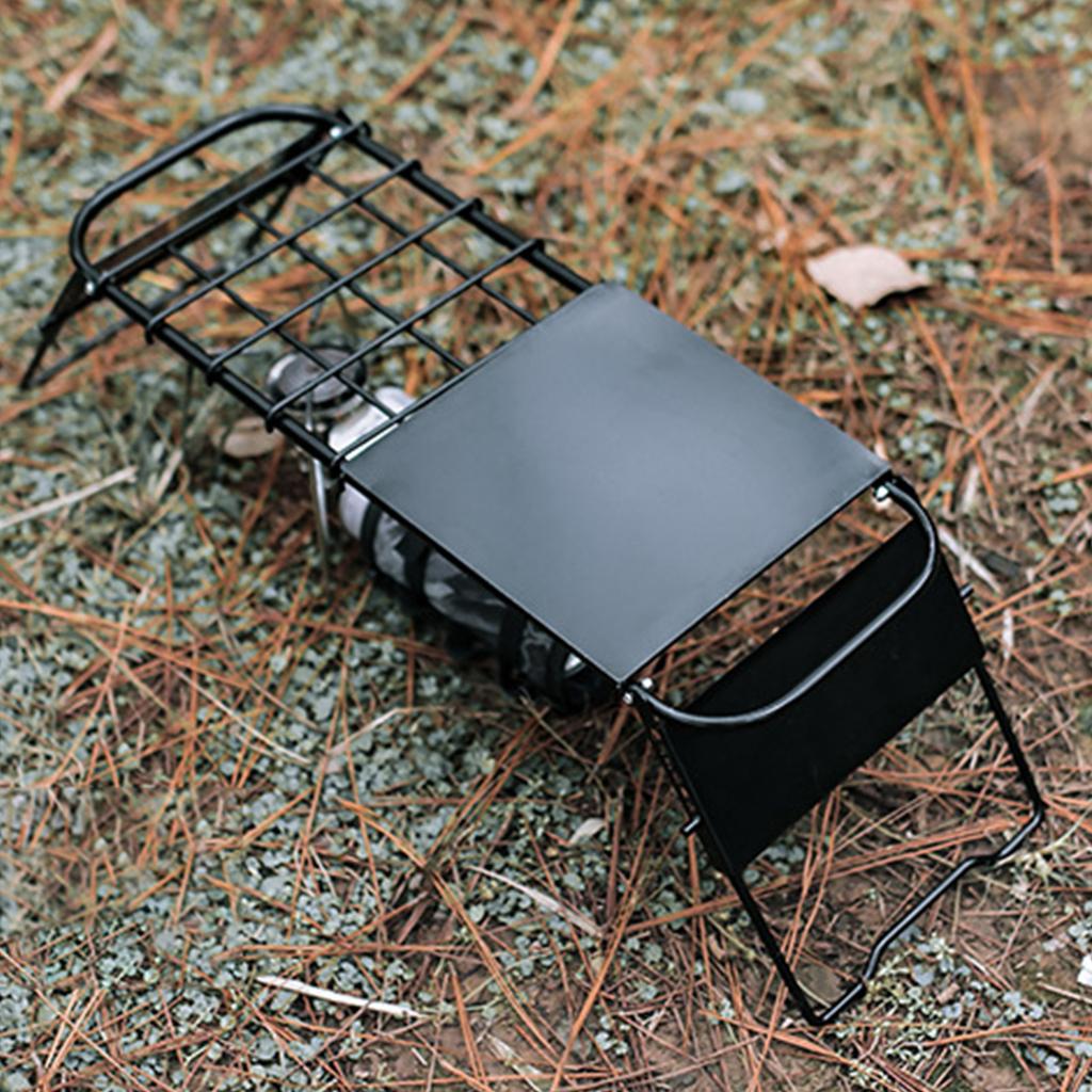 Opvouwbaar Kampvuur Grill Verstelbare Hoogte en Lengte Draagbare BBQ Stand voor Kamperen Opvouwbare Tafel