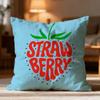 Retro Strawberry Texting Cushion Cover Soft Pillow Cases Home Bedroom Living Room Sofa
