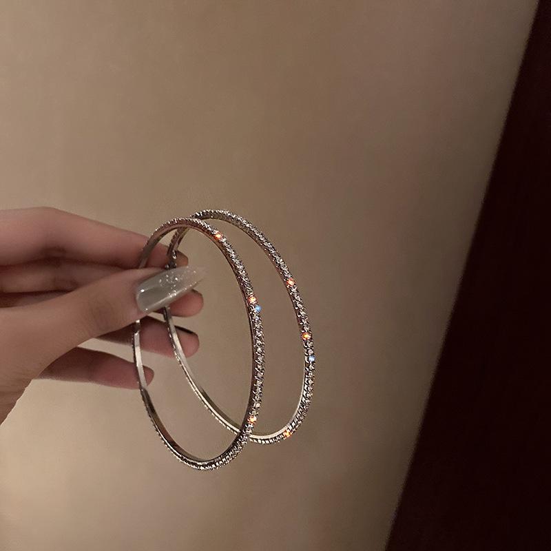 High-End Light Luxury Cold-Style Metal Hoop Earrings