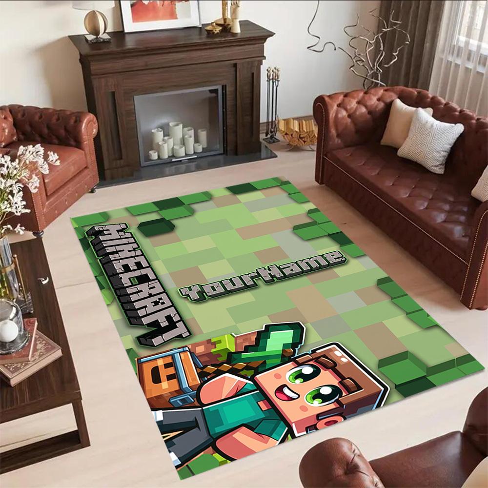 Minecraft 56 Customizable Name Carpet Perfect for Outdoor Decorate room Playrooms Dining Room Anti-slip Rug Office home decor Birthday/Christmas Gift