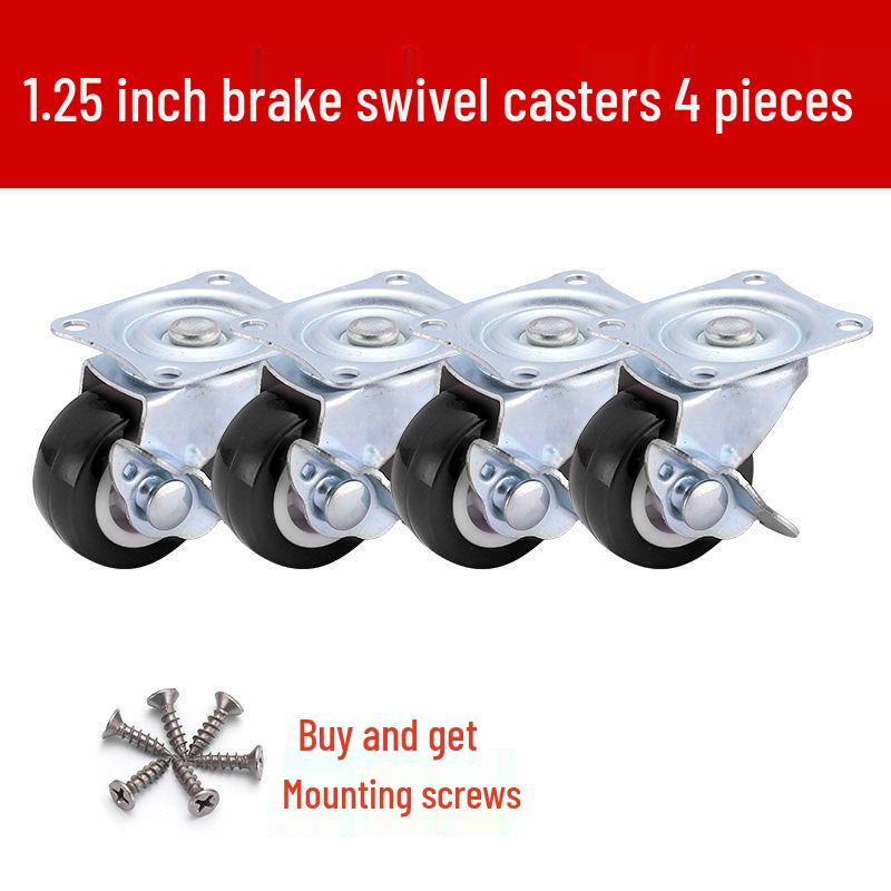 1-3 Inch Silent Swivel Caster Wheels with Brakes for Furniture and Trolleys