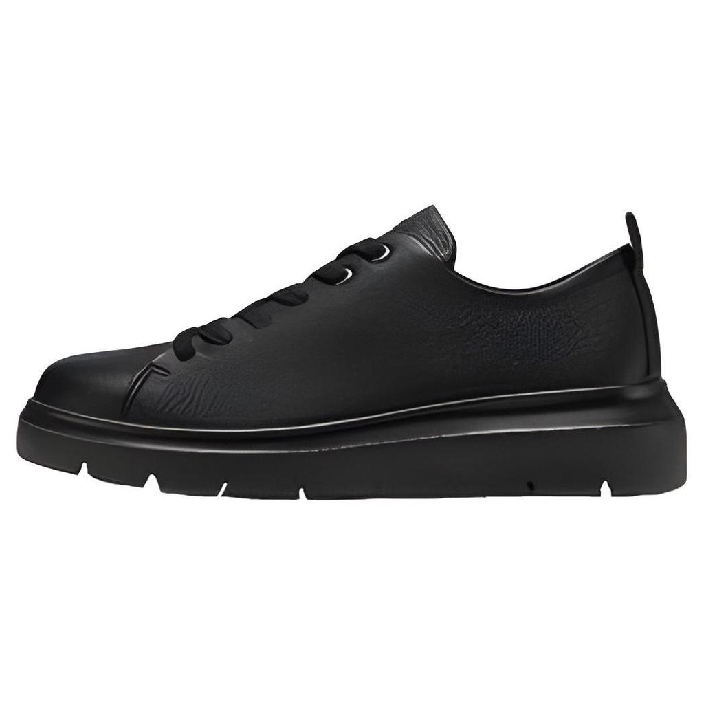 Ecco Thick Sole British Style Low Top Loafers Women loafers Black 21620301001