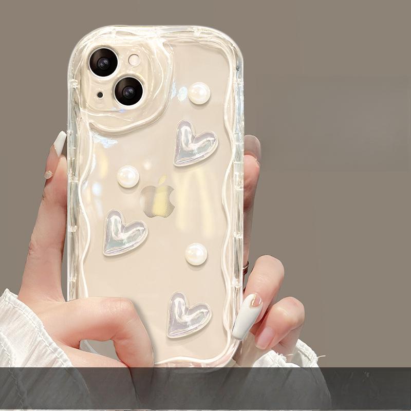 

Подходит для чехла для мобильного телефона Xiaomi 13 12/11 Высококлассный Note12pro Прозрачная лазерная цепочка с сердечками Redmi K40s Redmi note9 pro 5g