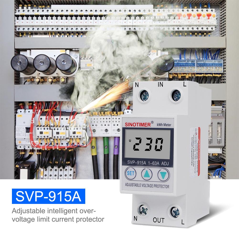 230VAC Voltage Output Stabilizer Digital Automatic Recovery Voltage Protection Relay 63A/80A Single Phase Adjustable for House