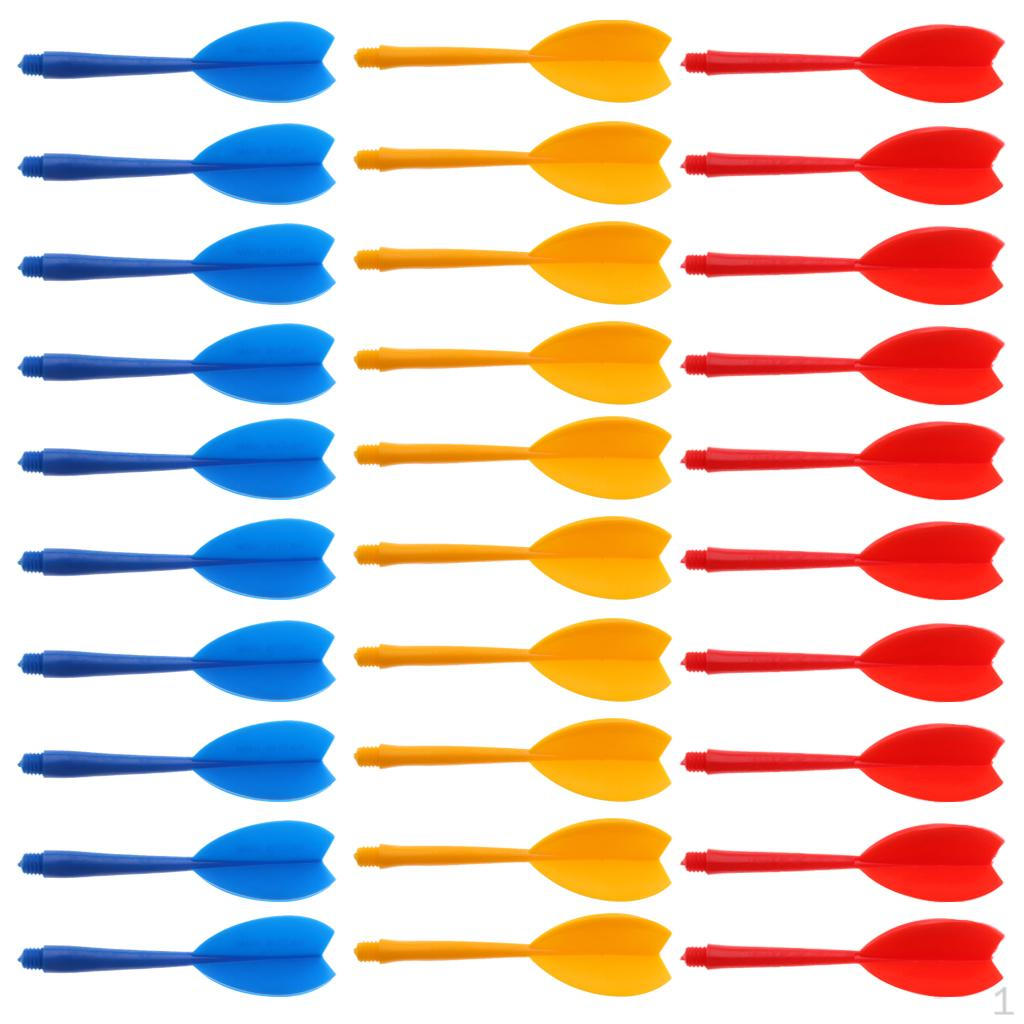30 Pack Multicolor Plastic Darts Shafts Replacement Stems Combo Stalk