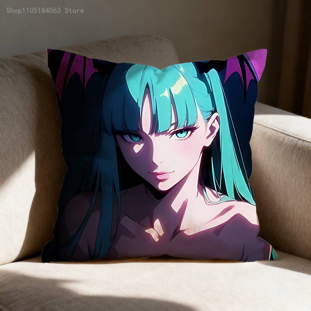 M-Morrigan A-Aensland Pillow Case Print Polyester Fiber 40X40 cm Home Sofa Throw Cushion Cover Decoration 30cmx30cm