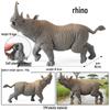 Wild Safari Animal Figurines: Giraffe, Elephant, Rhinoceros, Brown Bear, Tiger, Lion, Leopard, Hippopotamus - Solid Cognitive Toys
