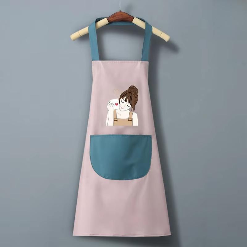 

Кухонный Бытовой Водонепроницаемый и Маслостойкий Мужской и Женский Новый Фартук Для Готовки Выпечки Водонепроницаемый Маслостойкий Фартук С Протиральником для Рук