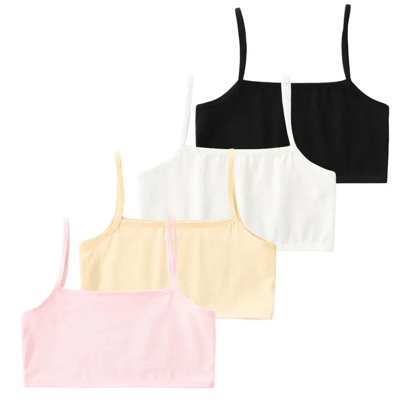 

4PC Summer Thin Girl Training Bra Sport Girl Bras Kids Underwear Cotton Vest 8-14Y one size