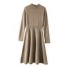 Slim Inner Long Sleeved Knitted Dress Women's Thin Solid Color Dress Soft and Sticky Autumn and Winter Pullover