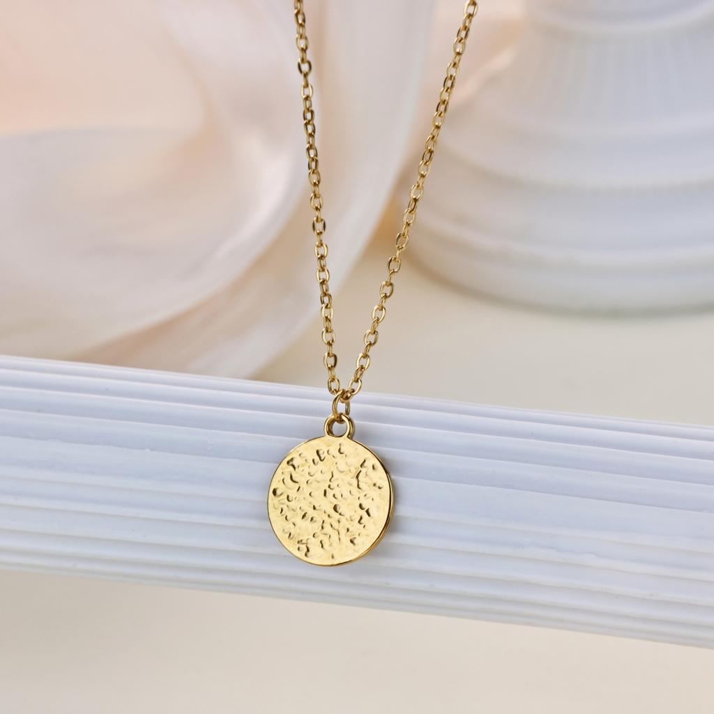 Minimalist Round Pendant Necklaces For Women Gold Color Stainless Steel Geometric Round Necklace Wedding Party Jewelry Gift