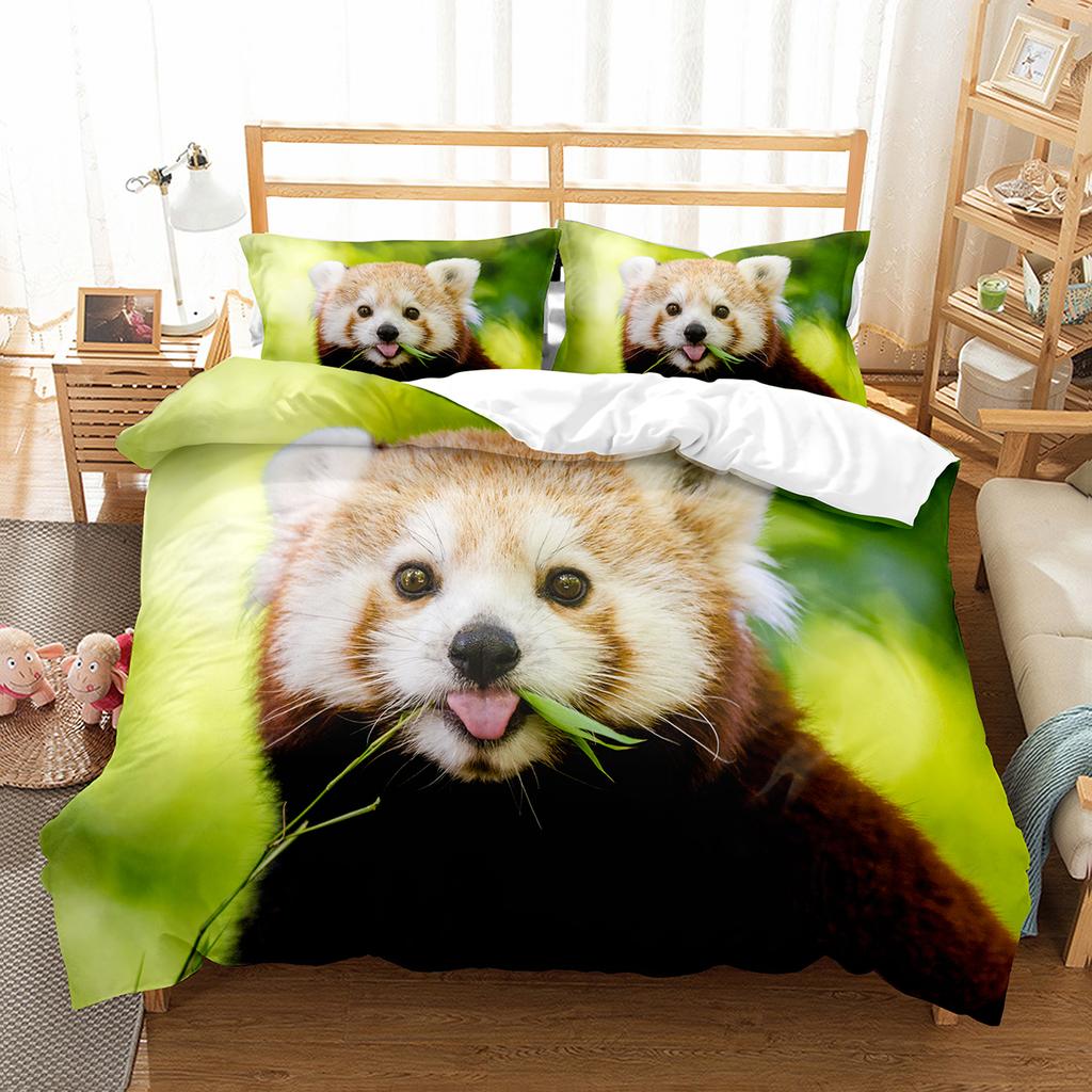 Brown Raccoon King Queen Double Full Duvet Cover Lovely Animal Bedding Set Wildlife Quilt Cover 2/3pcs Polyester Comforter Cover