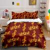 Musical Notes Pattern Background Print Bedding Set 1 Duvet Cover 2 Pillowcases for Adult and Children Luxury Gift Full Size
