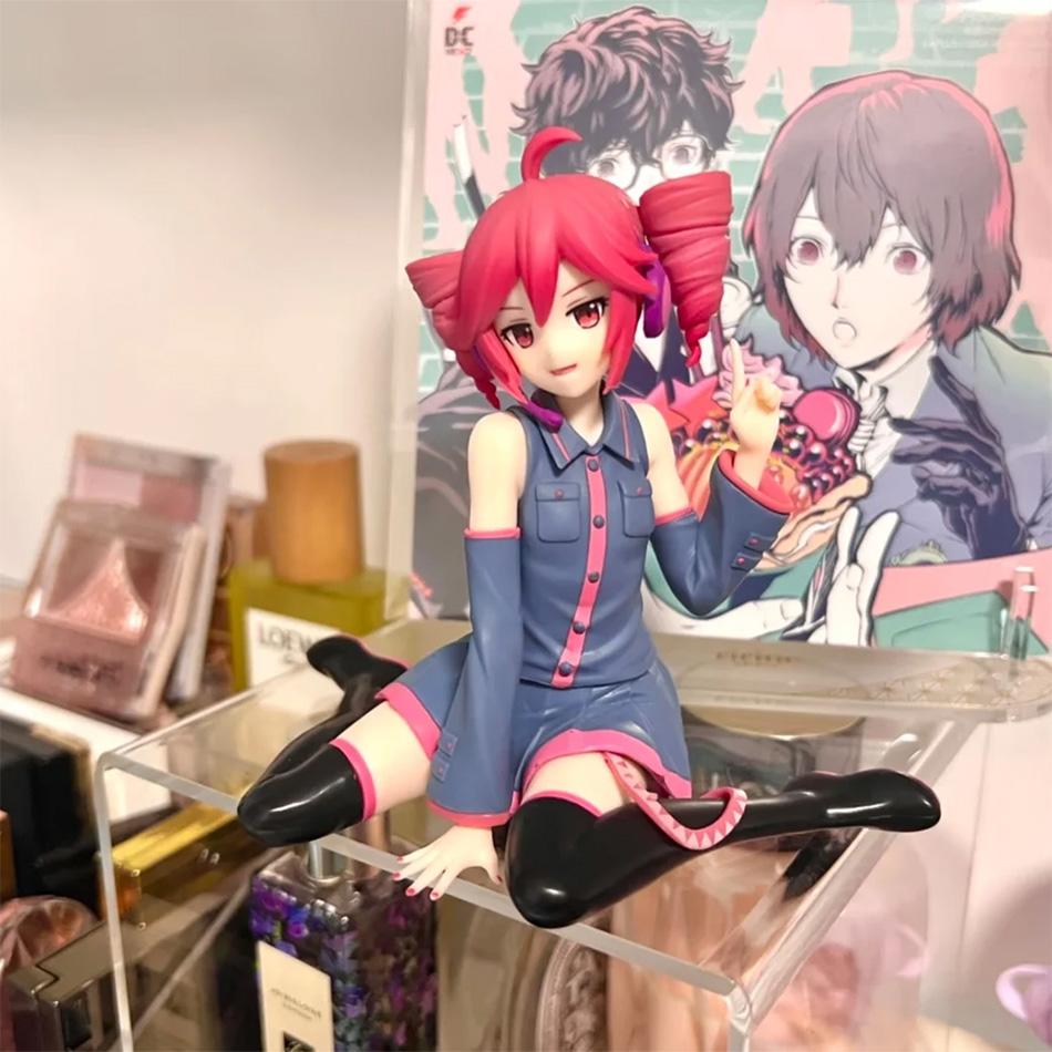 Hatsune Miku & Kasane Teto Anime Figure Kawaii Pvc Model Doll Action Figurals Sitting Posture Collect Ornaments Toys Gifts