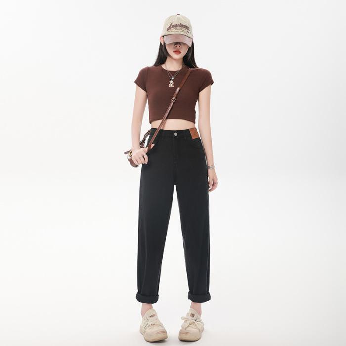 

Tennis Jeans for Women s Summer Thin High-waisted Dad Pants for Women s Summer Loose Harem Pants for Women s Summer Thin 2XL