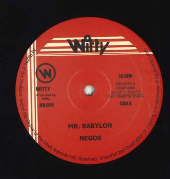 

12inch Record NEGOS Mr. Babylon Mr. Babylon Version JFR1281 WittyJah Finge 2025 UK Reggae Ska Dub