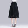 Elegant Retro High-Waist Lace Midi Skirt