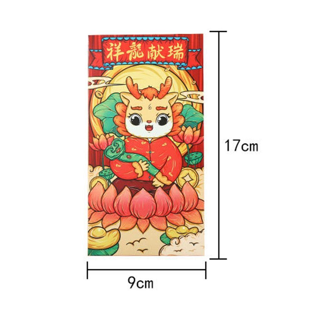2025 New Year Packet Red Envelope Dragon Pattern Best Wishes Money Pocket Luck Money Bag Good Luck HongBao Party Gifts