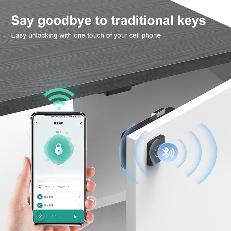 Fingerprint Drawer Cabinet Lock Smart Wardrobe Furniture Fingerprint Locks APP Intelligent Management Mailbox Locks