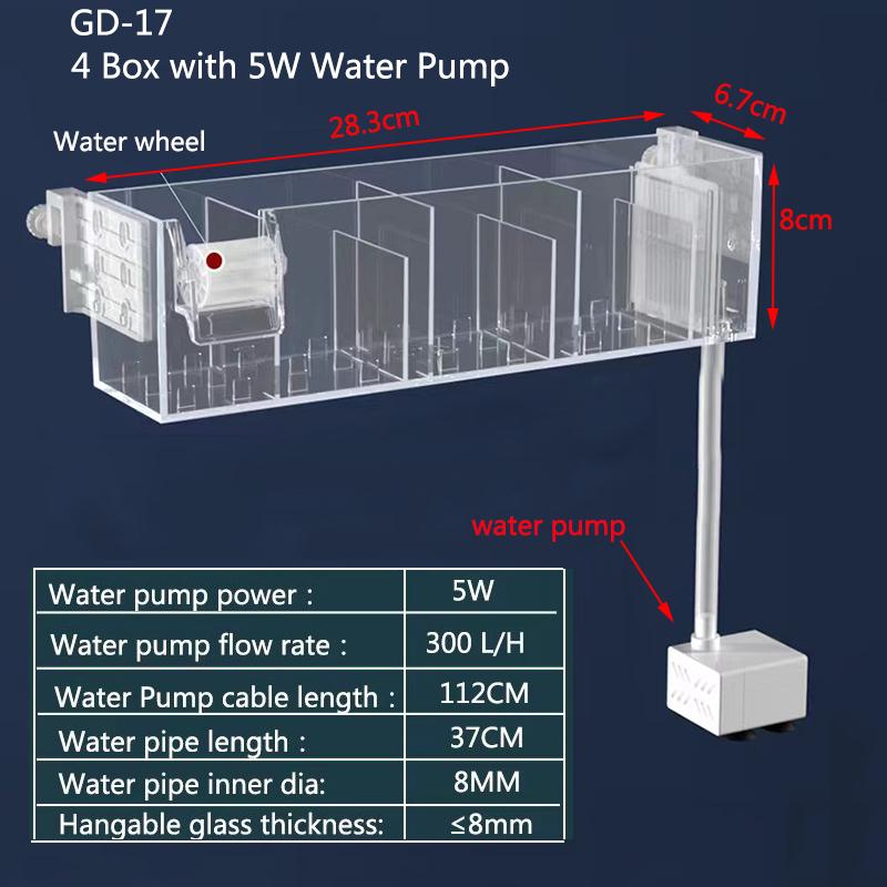 Fish Tank Waterfall Filter Box Wall