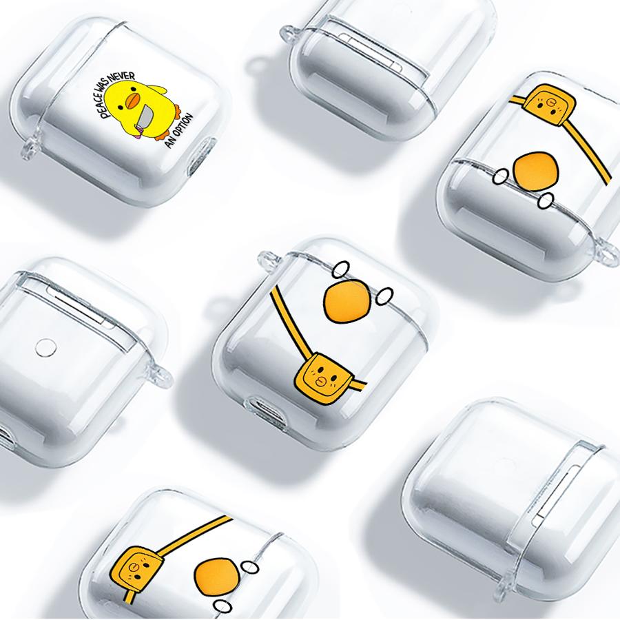Cute Duck Clear Earphone Cases Cover Case For Airpods 1 Pro2 Pro3 4 Pro 3 2