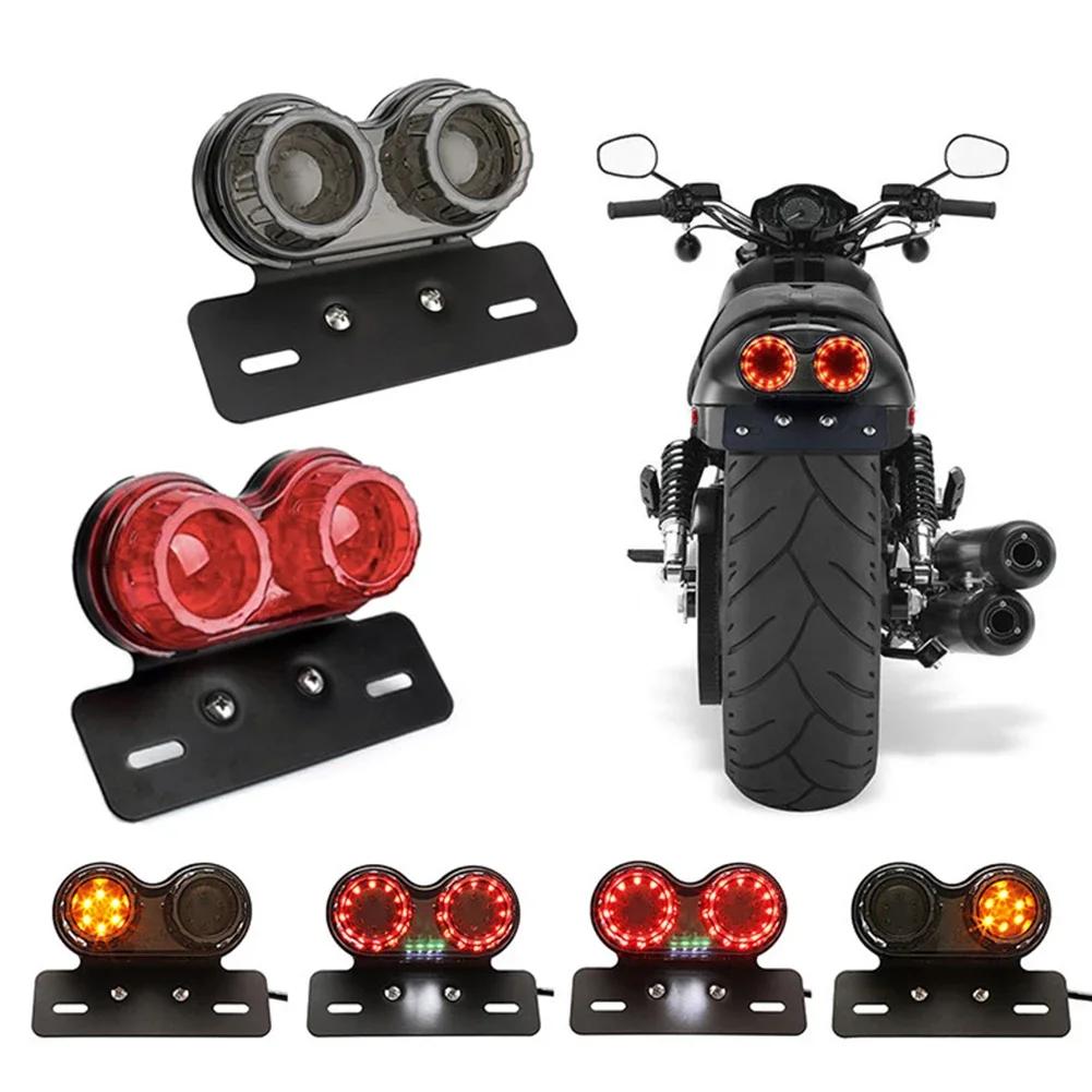 Modified Motorcycle Tail Light 12V Universal Customed Motorbikes Cafe Racer Chooper Red/Smoke Lens Led Rear Brake Stop Lamp