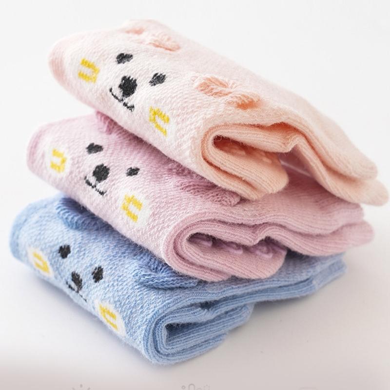 Baumwoll Socken mit Anti-Rutsch-Sohle für Mädchen Jungen Atmungsaktive Knöchelsocken Hohe Elastische Grip Socken Baby Knöchelsocken