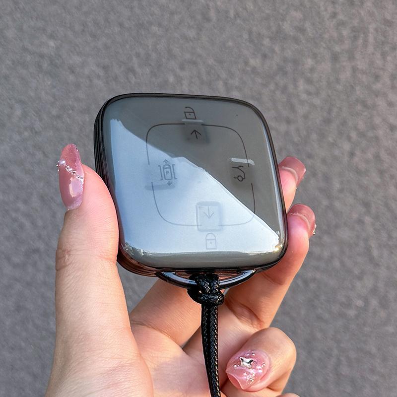 Für Geely Zeekr 001 X 007 009 Mix 007Gt TPU Auto Schlüsselhülle Abdeckung Transparent Smart Fernbedienung Schlüsselhülle Abdeckung Schlüssel Tasche Hülle Halter Schlüsselanhänger