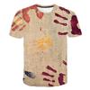 Halloween Big Palm Pattern Print T-Shirt For Men Summer Fashion Short Sleeve  T Shirt Women Street Casual Oversized Clothing