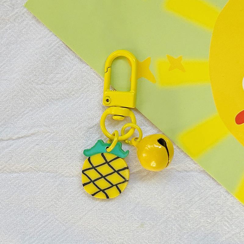 Cute Fruit Strawberry Grape Orange Pendant Keychain For Women Girls Candy Color Fruit Keyring Bag Decoration Accessories
