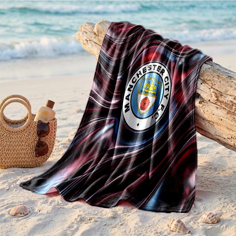 Toalla de Playa de Microfibra con Estampado del Manchester City Secado Rápido Absorbente Toalla Grande para Playa Natación Viajes