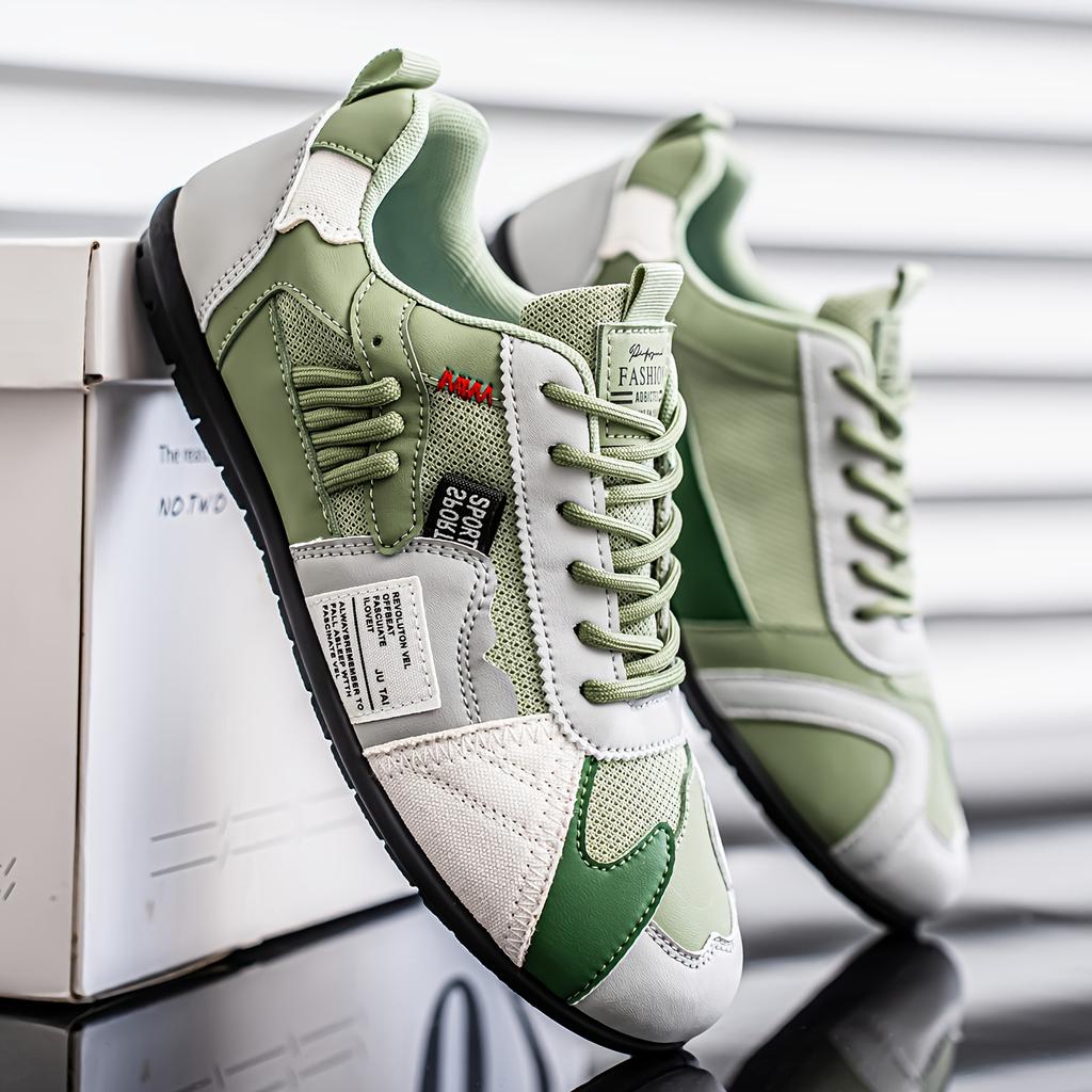 Men'S Fall New Arrival Fitness Training Shoes, Low-Top Lacing with Stylish Color Blocking Design