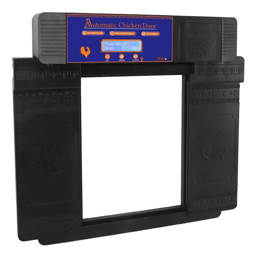 Automatic Chicken Door with Timer Solar Battery Powered LED Display Double Doors Electric Chicken