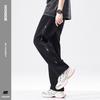Minger | Spring New Cross Embroidery Heavy Sweatpants Men's American Trend Brand Loose Wide Leg Straight Pants