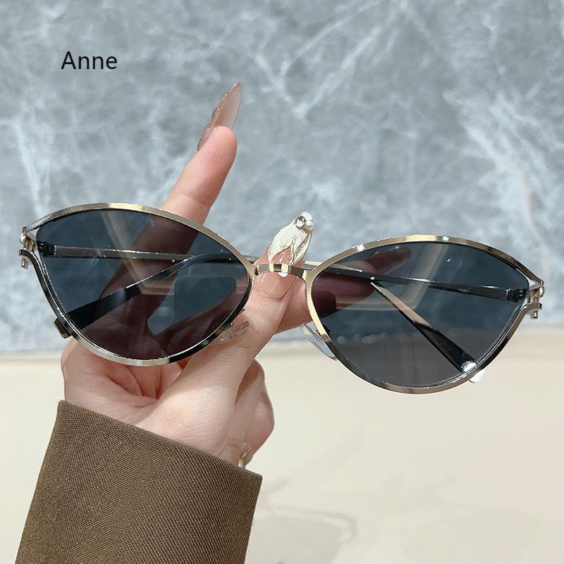 New Cat Eye Sunglasses Hip Hop Sun Glasses Women Men  Designer Metal Frame Ins Eyewear Shades Oculos De Sol UV400